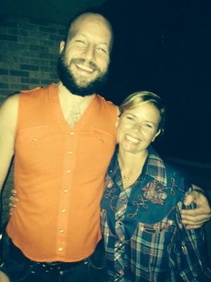 Stand up comedian Gabe Kea performed a shirt swap with stand up comedian Sally Brooks